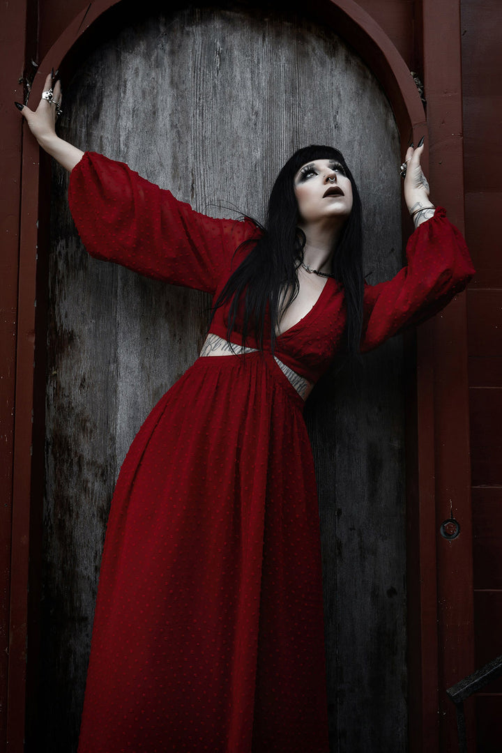 gothic red dress