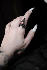 dark princesscore stainless steel ring with red stone