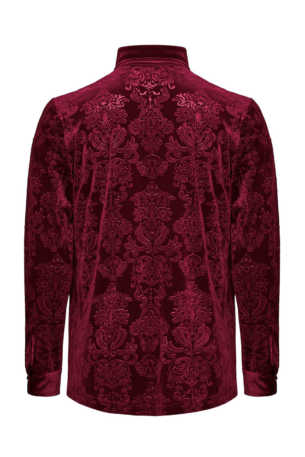 vampire long sleeve button Down mens red damask shirt