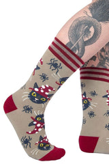 witchy cat socks