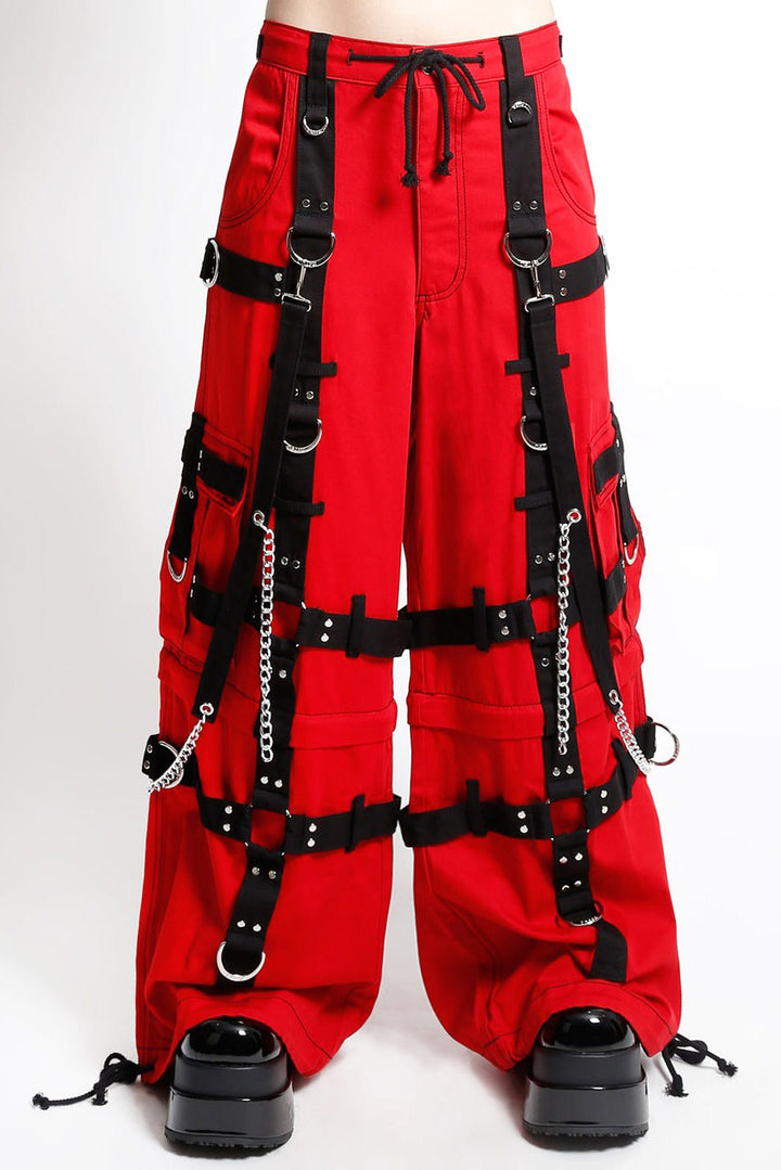 cyber goth red pants with studs