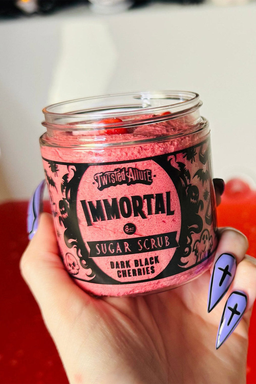 vampire themed sugar scrub