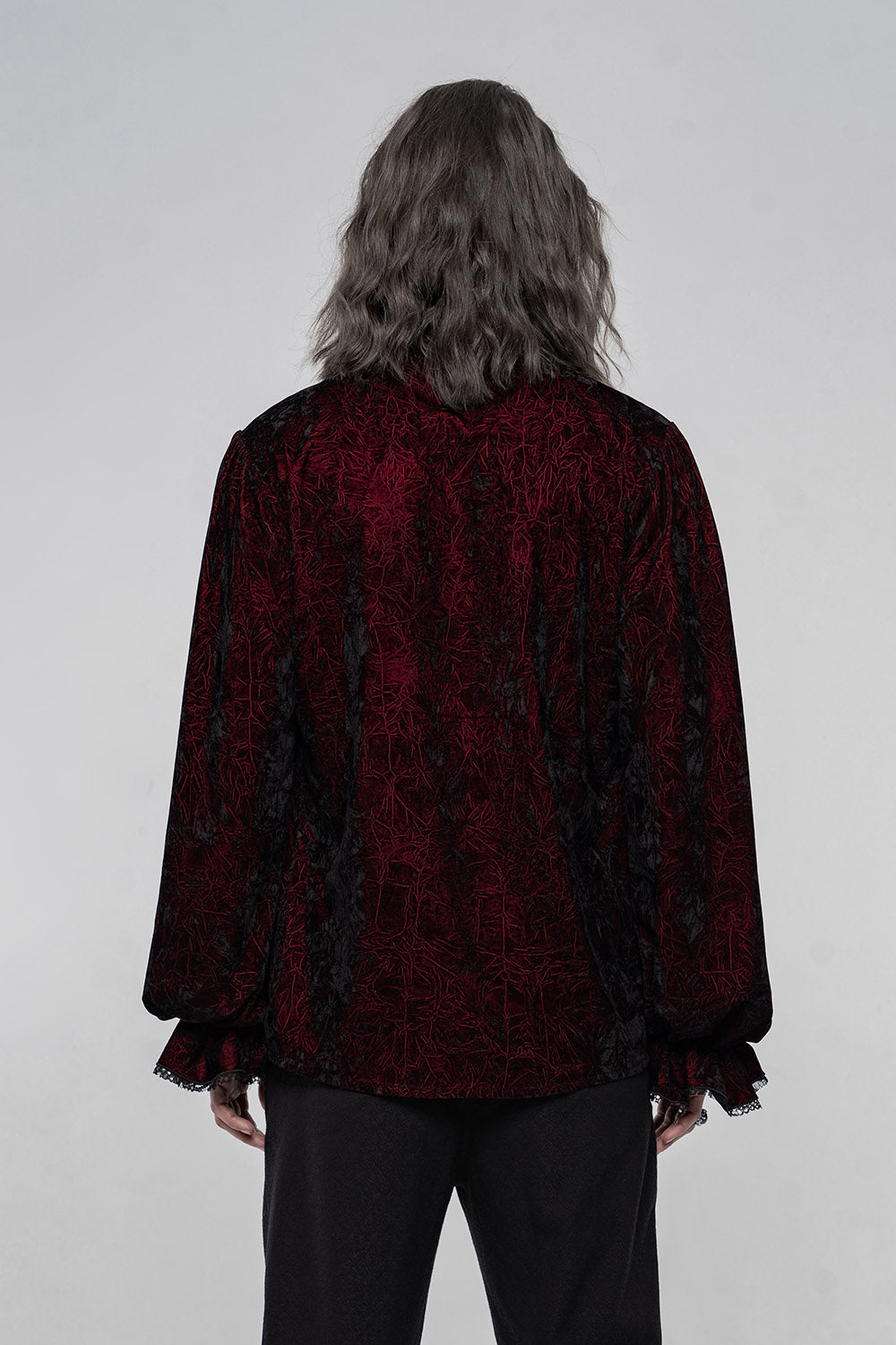 billowy gothic long sleeve velvet vampire shirt