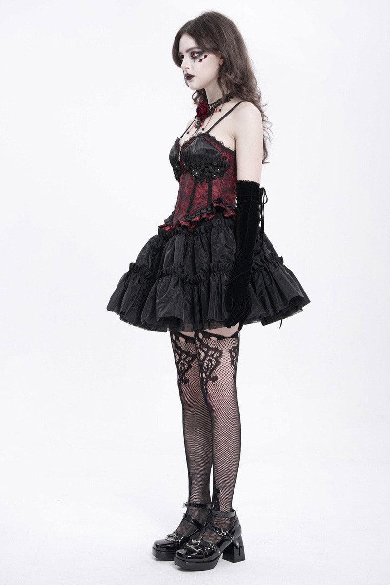vintage goth inspired queen of hearts top by devil fashion