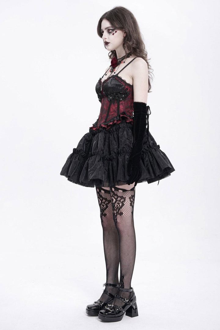 vintage goth inspired queen of hearts top by devil fashion