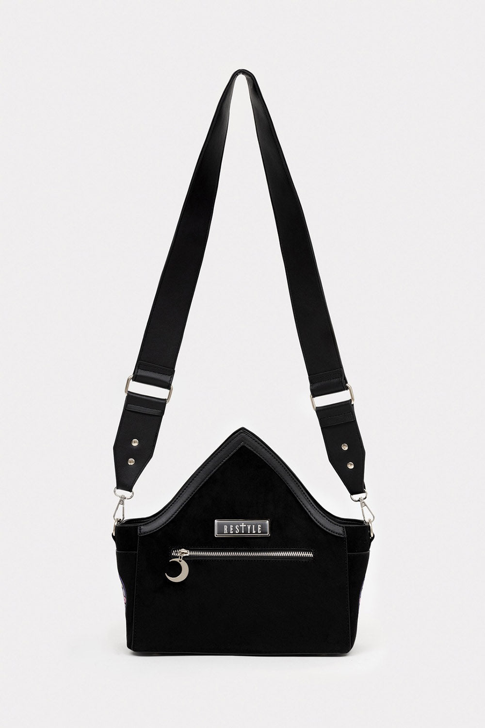 embroidered vegan suede fantasycore purse