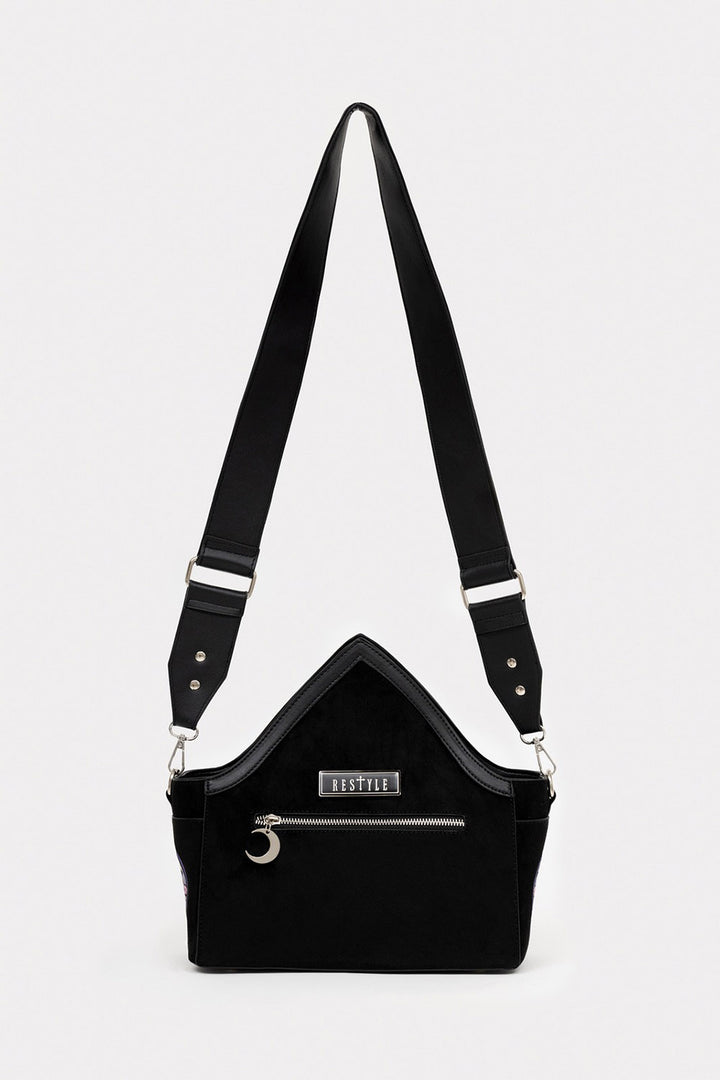 embroidered vegan suede fantasycore purse