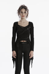 womens cold shoulder irregular top