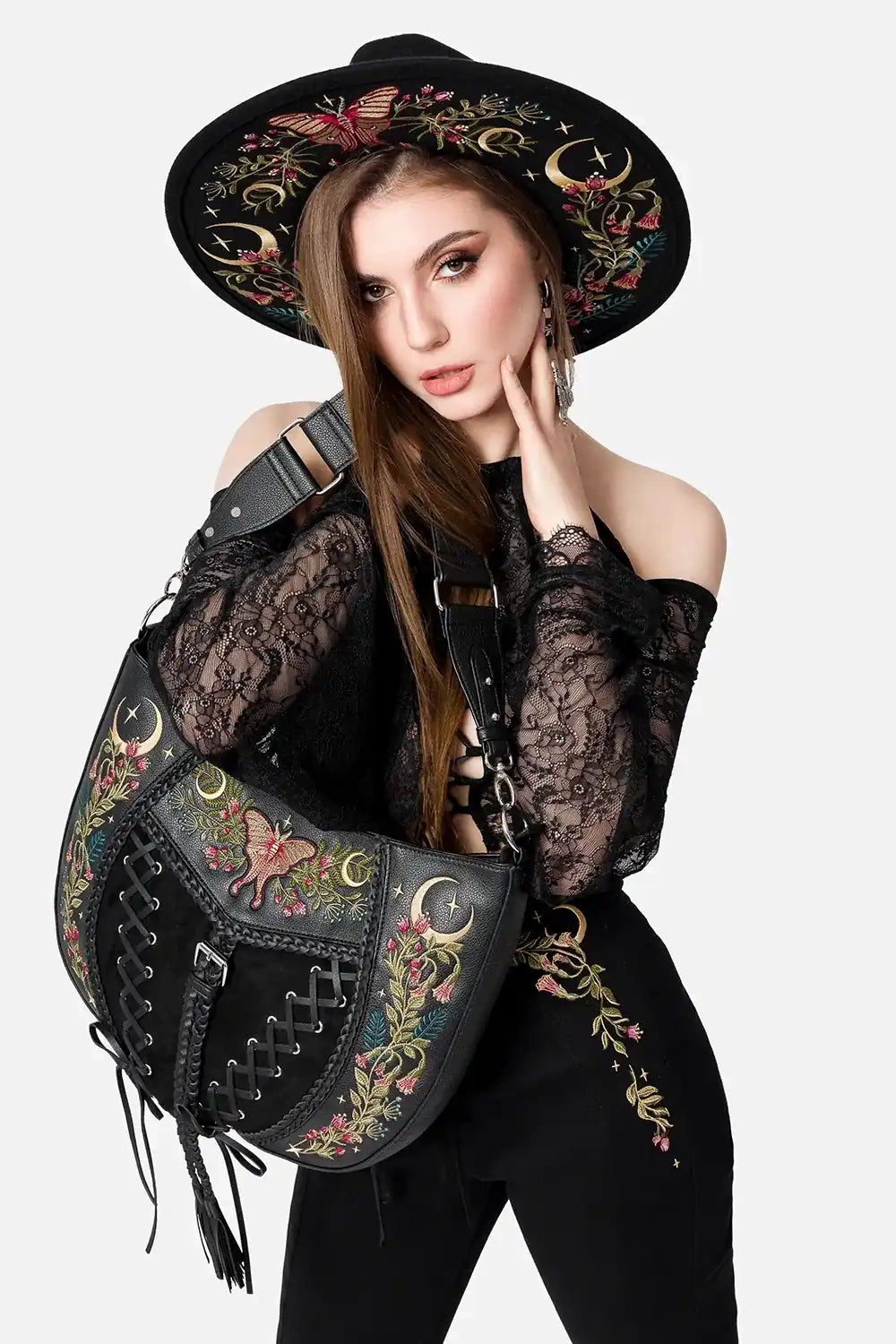gothic corset lace-up bag