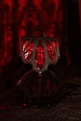 womens large suede gothic cathedral inspired backpack