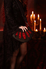 dark and spooky restyle vegan leather cathedral shoulder bag