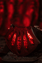 victorian restyle vegan leather cathedral shoulder bag