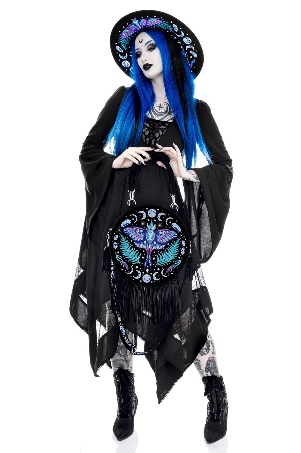 round circle hippie goth bag