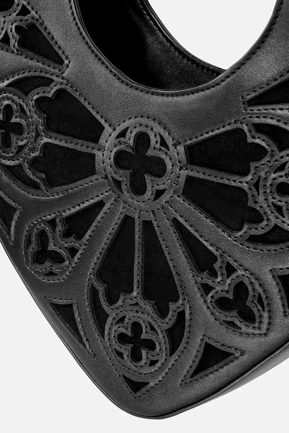 black vegan gothic cathedral handbag