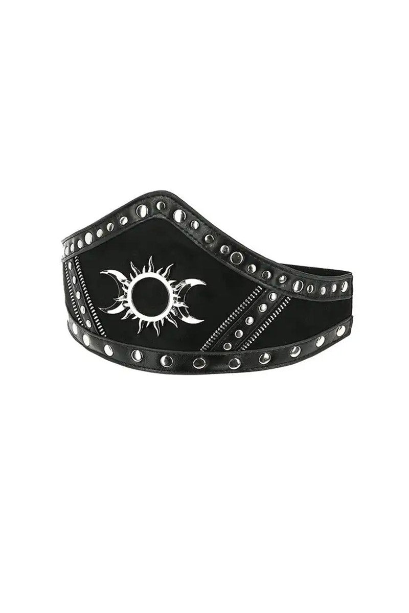 lunar moon waist belt with studs
