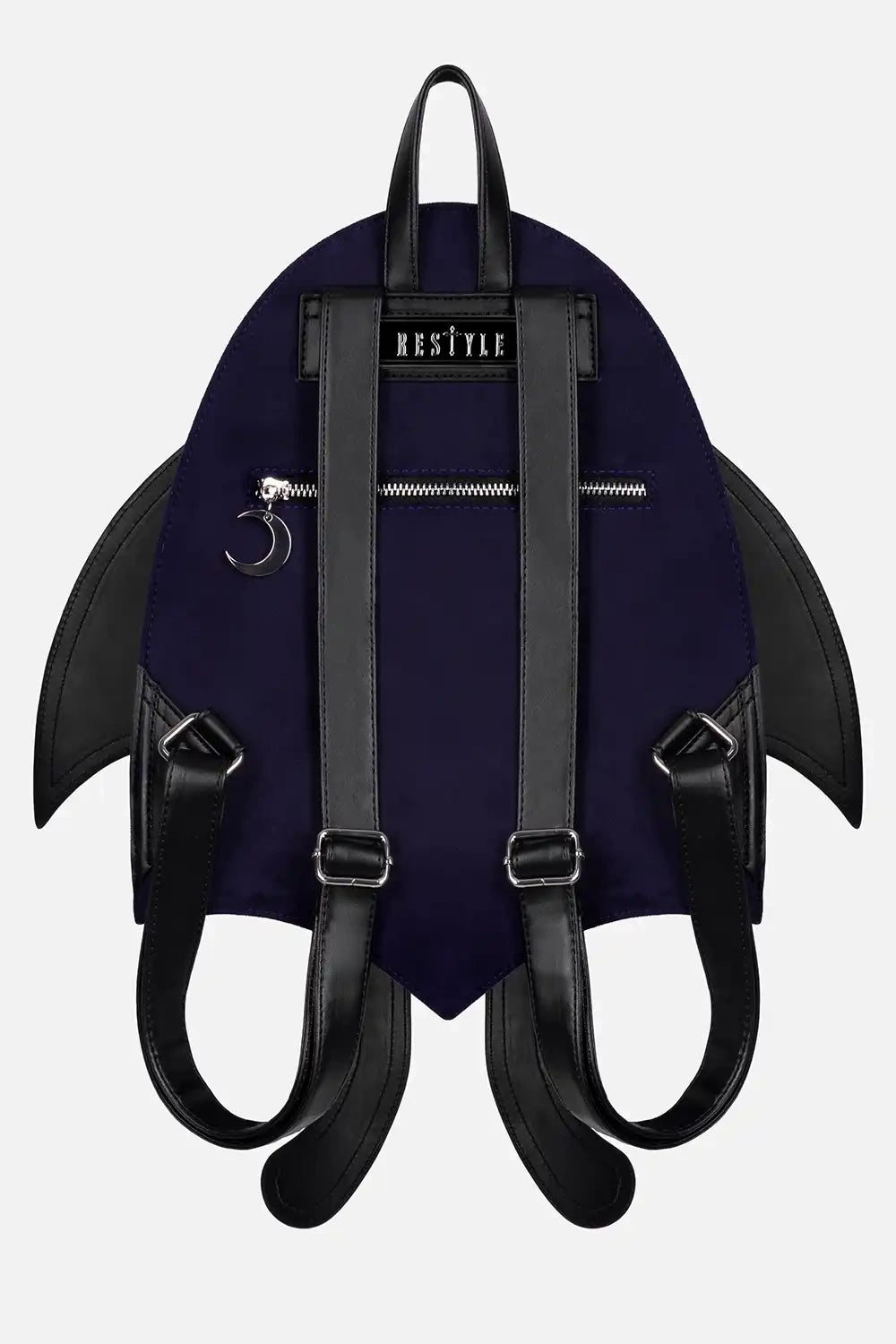 moth wings backpack by restyle with moon zip pull