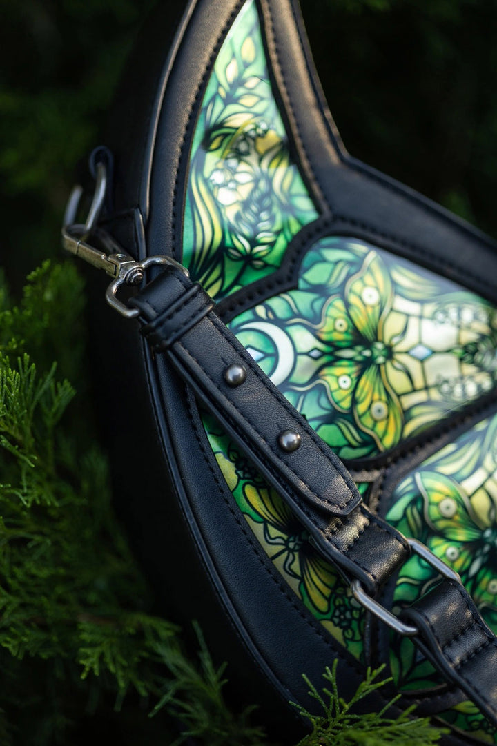 magical green crescent shoulder bag