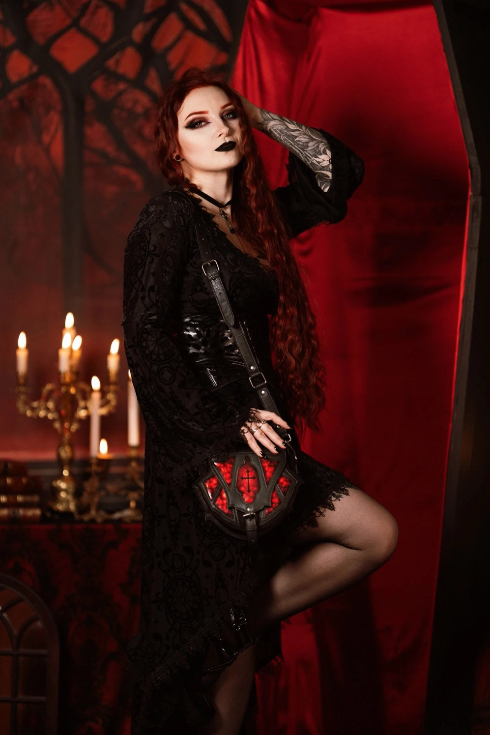 gothic cathedral stained glass window shoulder bag by restyle