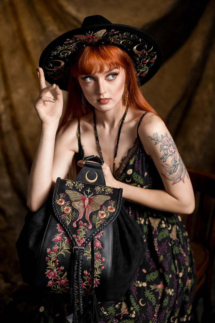 hippie goth black backpack by restyle 