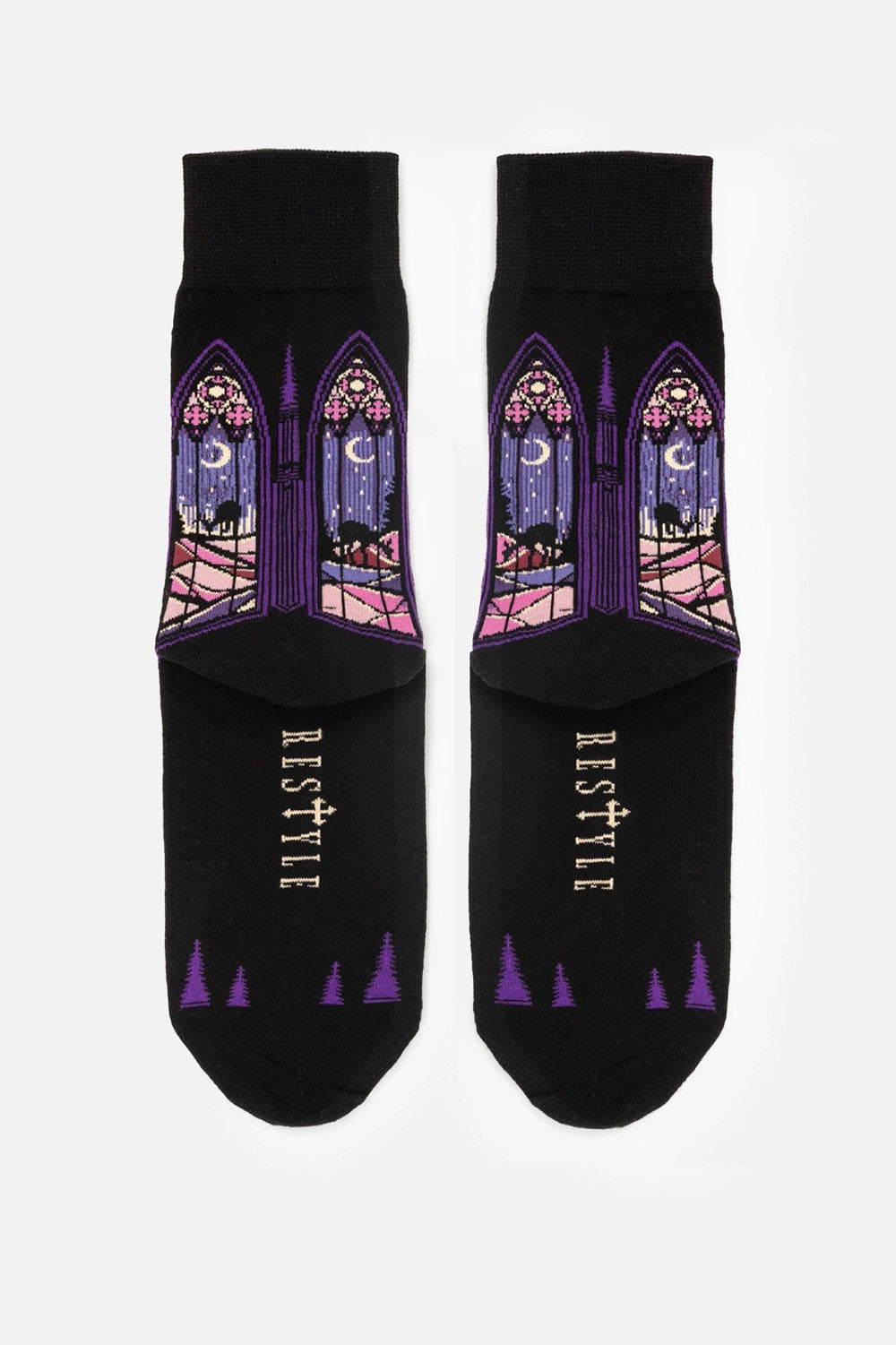 restyle knitted gothic deer cottagecore socks