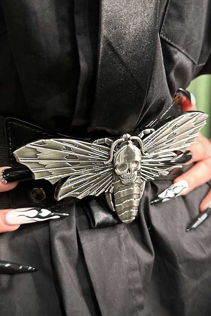 rockabilly black moth belt by kreepsville