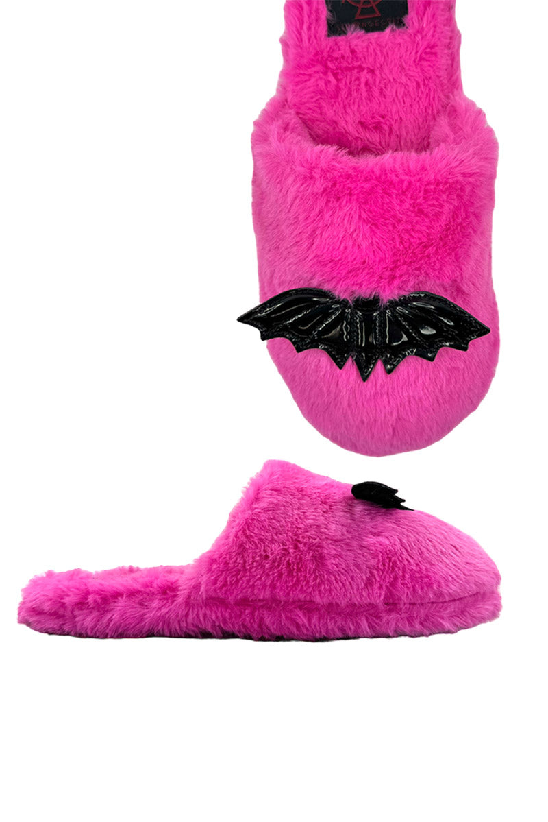 hot pink gothic slippers