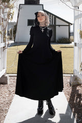 flared sleeve dress with pockets 