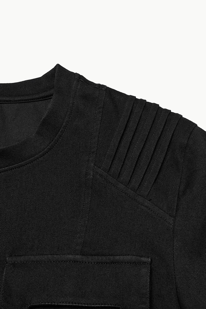 black denim cyber goth short sleeve shirt