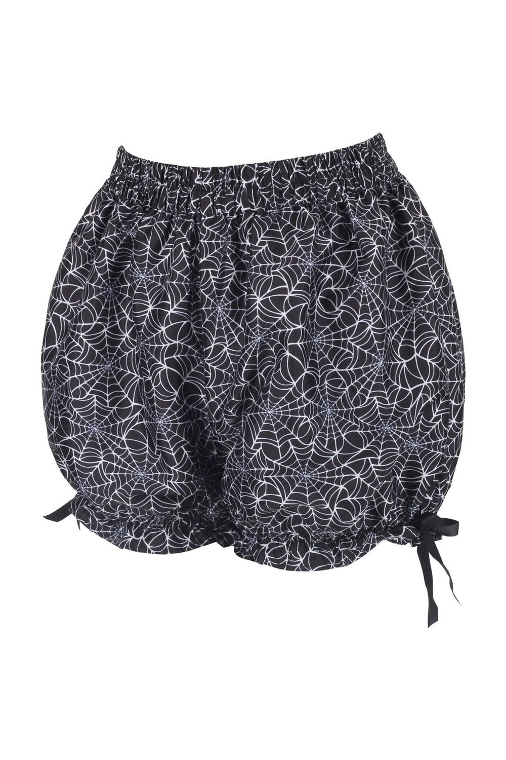 black and white spiderweb bloomer shorts