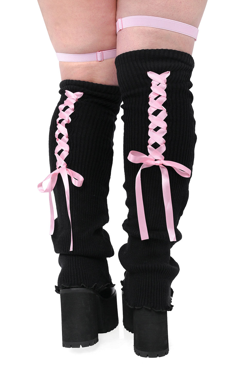 kawaii creepy cute lace-up  leg warmers