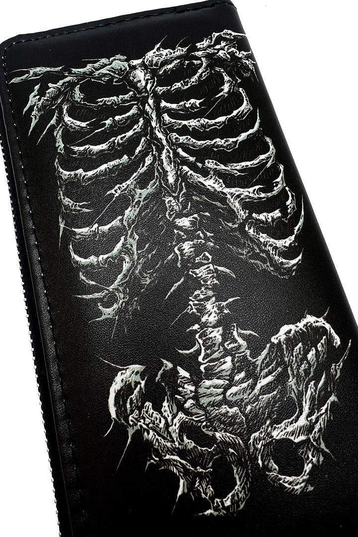 long vegan leather skeleton wallet