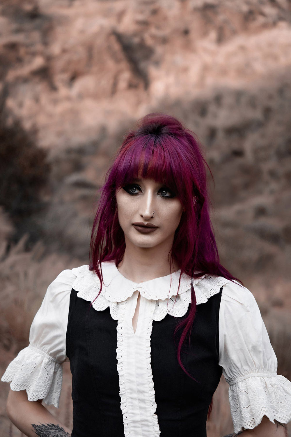 short sleeve ruffled black and white cottagecore top 