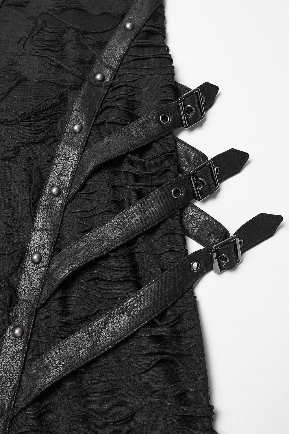 womens distressed buckled apocalyptic dress