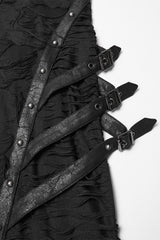 womens distressed buckled apocalyptic dress