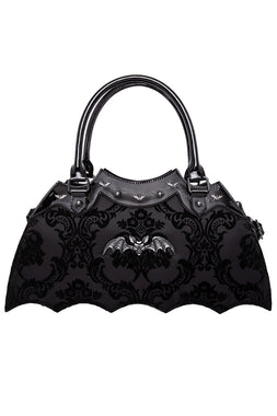 Damask Bat Handbag [BLACK]