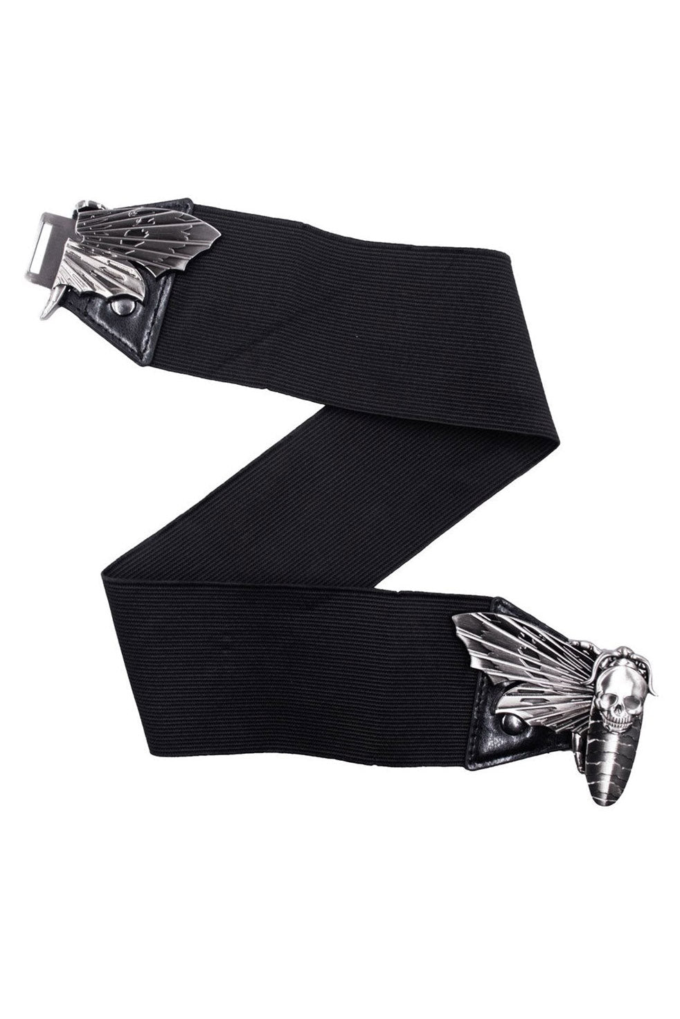 high-waisted retro goth black moth belt by kreepsville