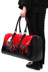 large horror halloween blood splatter tote bag