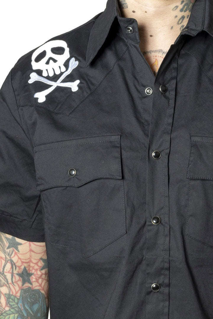 mens rockabilly button-down short sleeve shirt