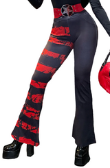 Blood Oath Striped Split Flares [Red/Black]