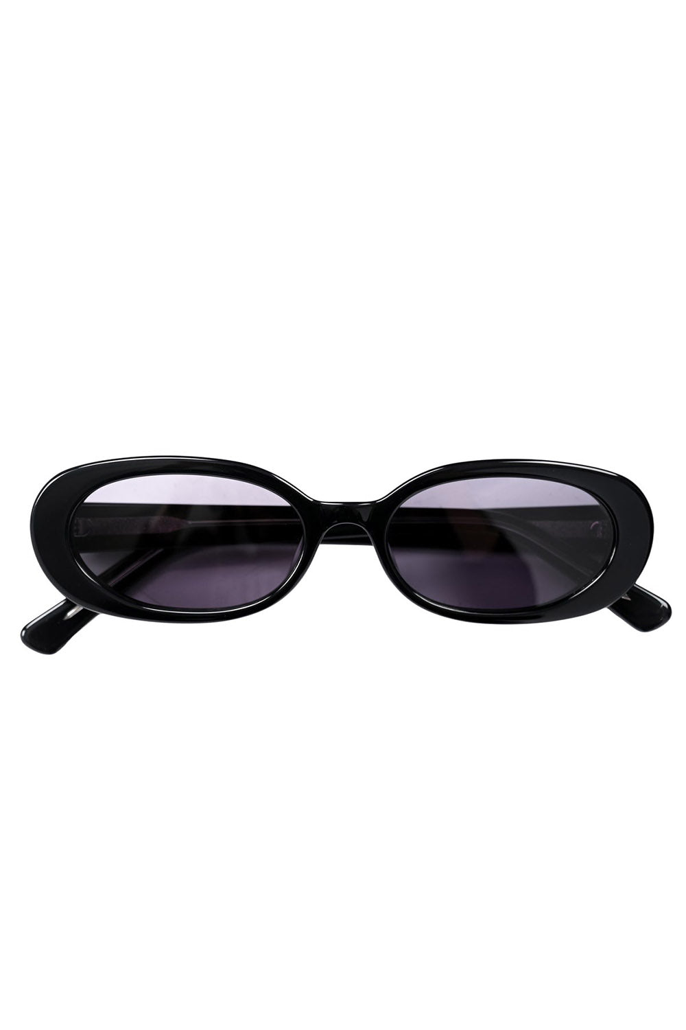 black glossy vampire goth oval 90s vintage sunglasses