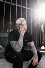 mens ribbed goth jeans