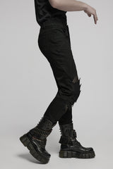 mens hollow-out punk jeans