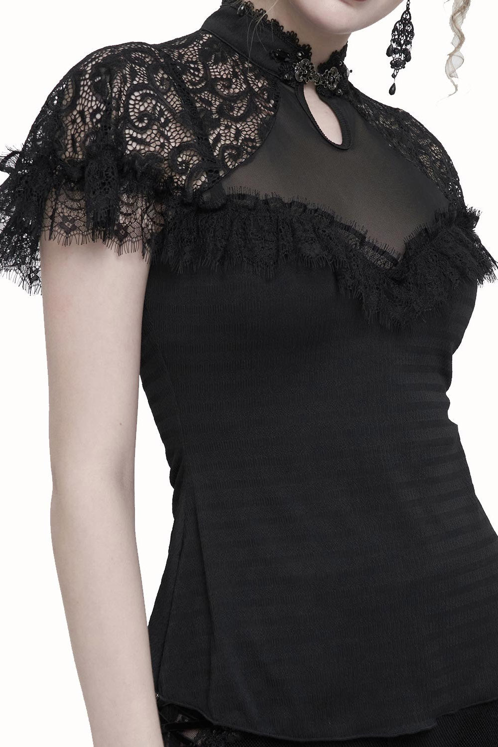 womens Edwardian gothic high collar blouse