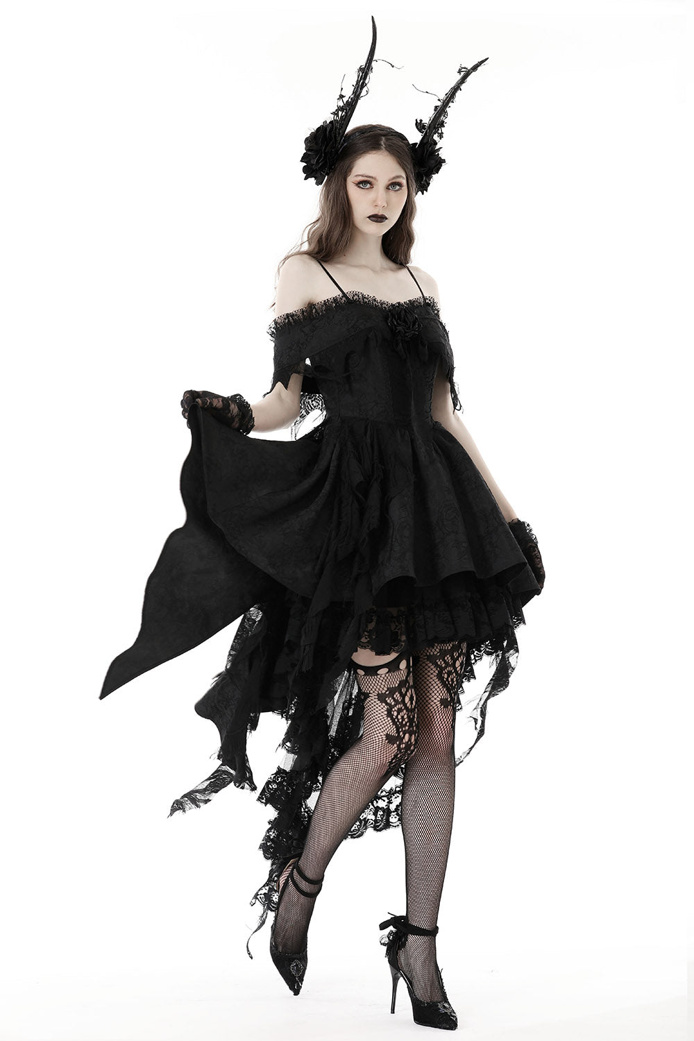 white christmas dresses Mischief Maker Tattered Off Shoulder Dress