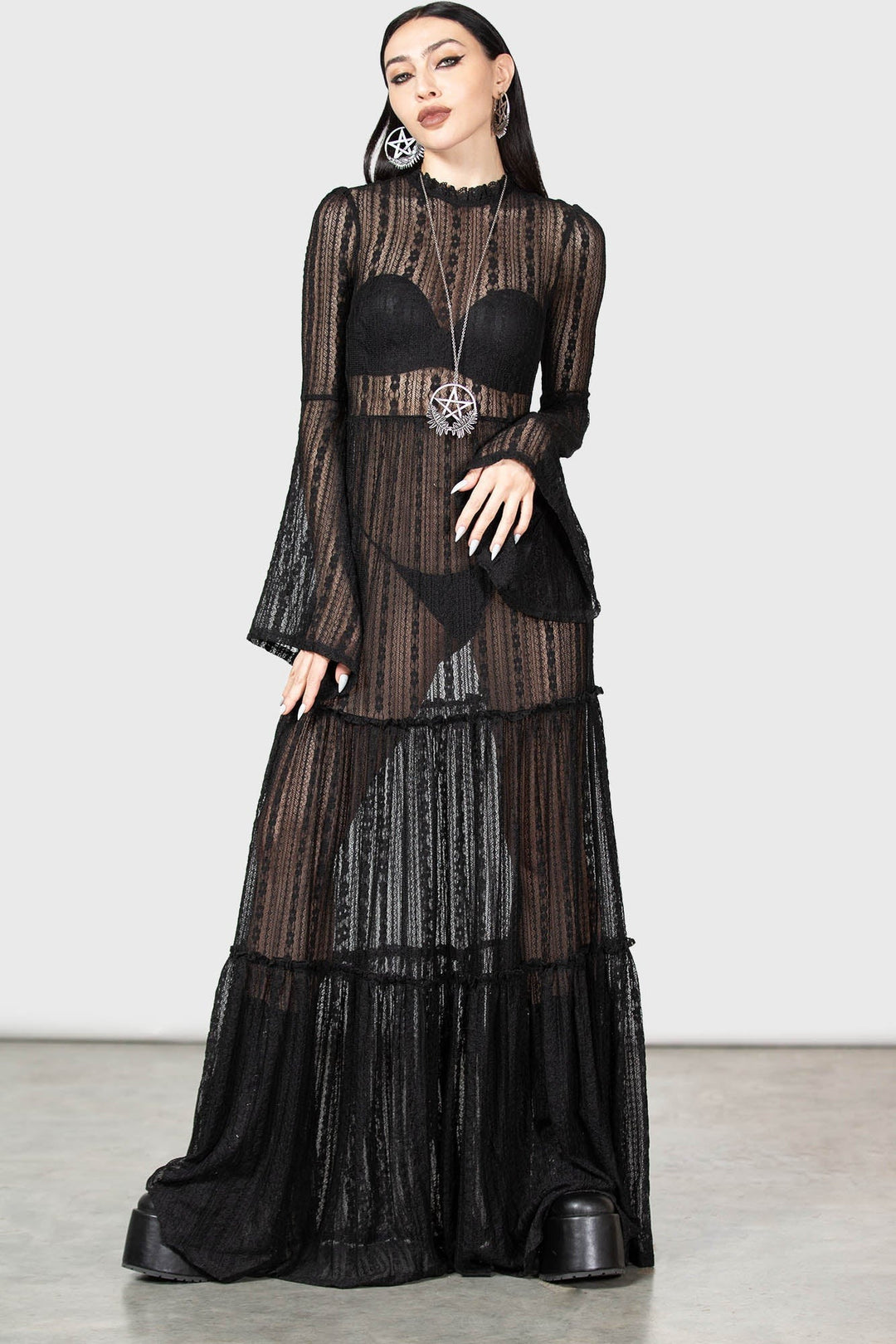 lace old fashioned goth dress