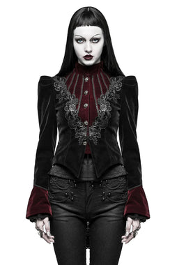 Vampress Velvet Tailcoat [BLACK/RED]