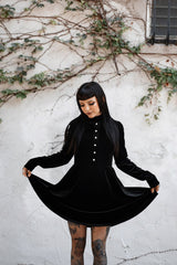 womens sexy gothic black velvet short skirt dress