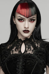 black velvet chest keyhole cutout top
