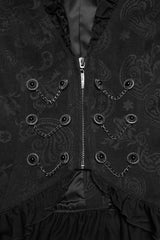 ruffled gothic chain vest with decorative buttons 