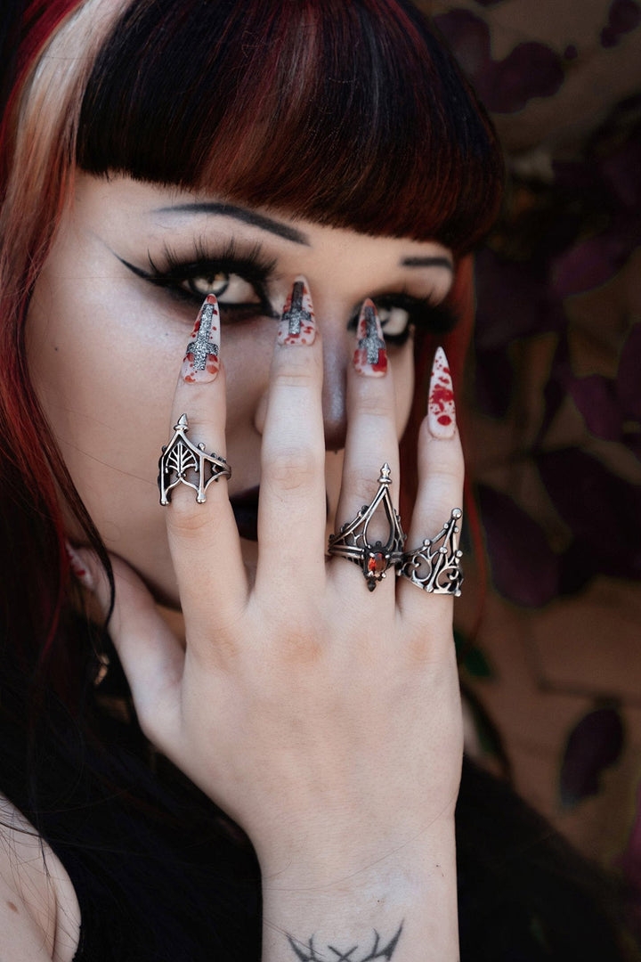 silver gothic rings